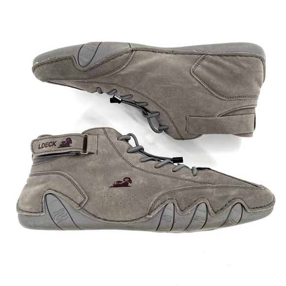 LDeck Martin Italian Sz 39/6 Mens High Top Shoes Casual Sport Grey Suede - Picture 2 of 7